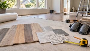 Editorial home improvement scene for Budget-Friendly Flooring Ideas That Look High-End