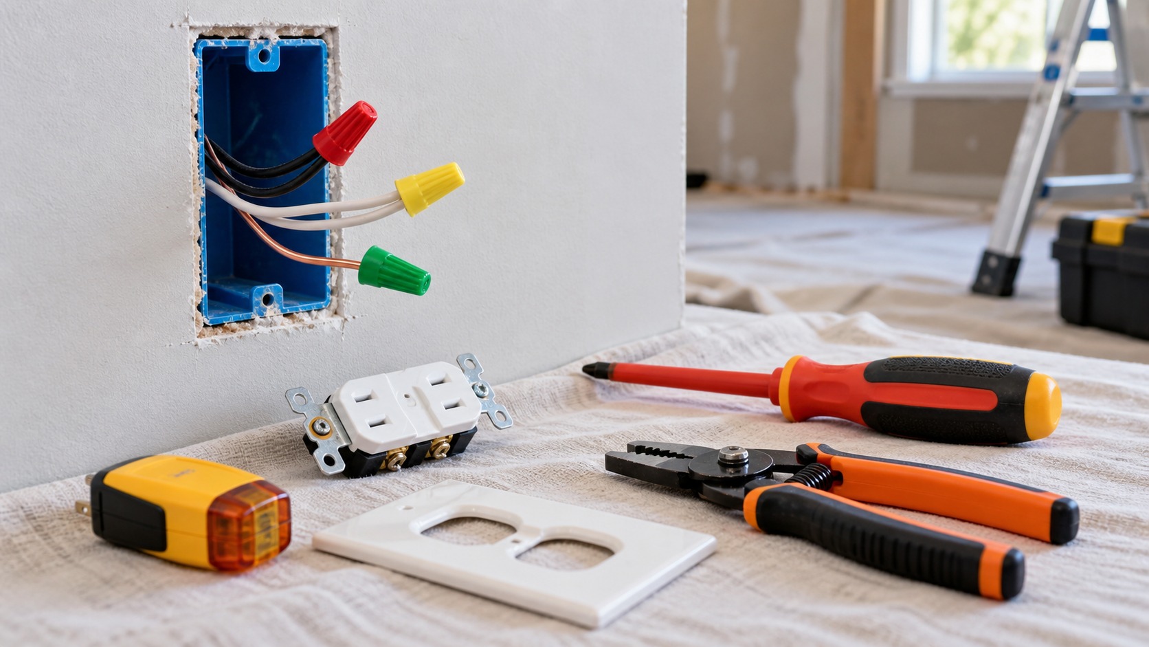 Editorial home improvement scene for Common Electrical Wiring Mistakes and How to Avoid Them