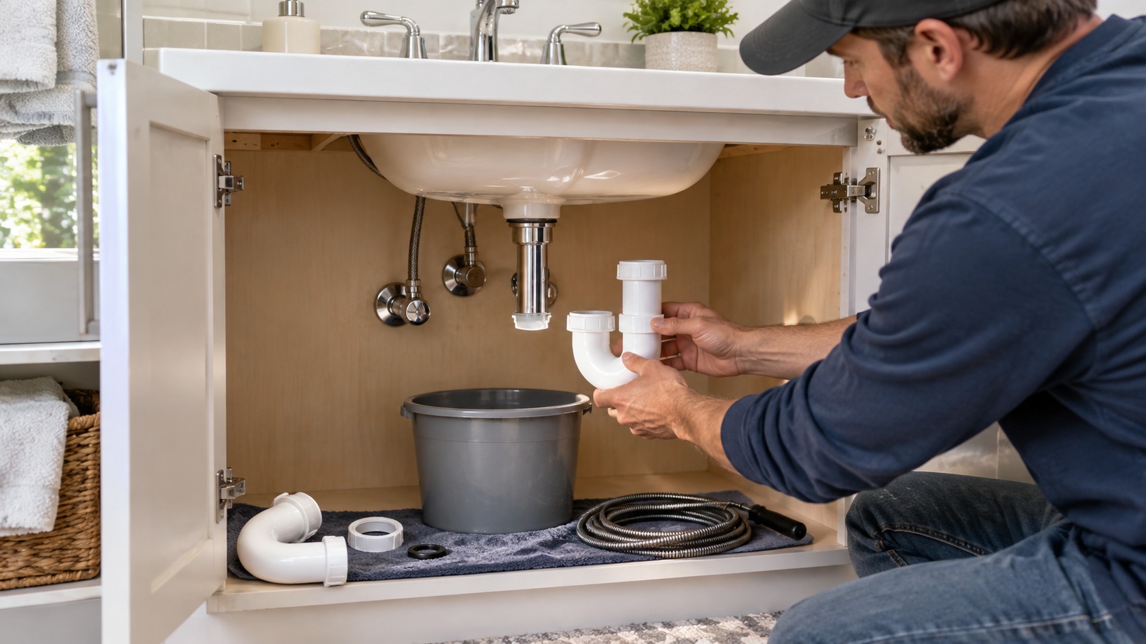 Editorial home improvement scene for Slow Drains? Here’s What Your Plumbing Is Telling You