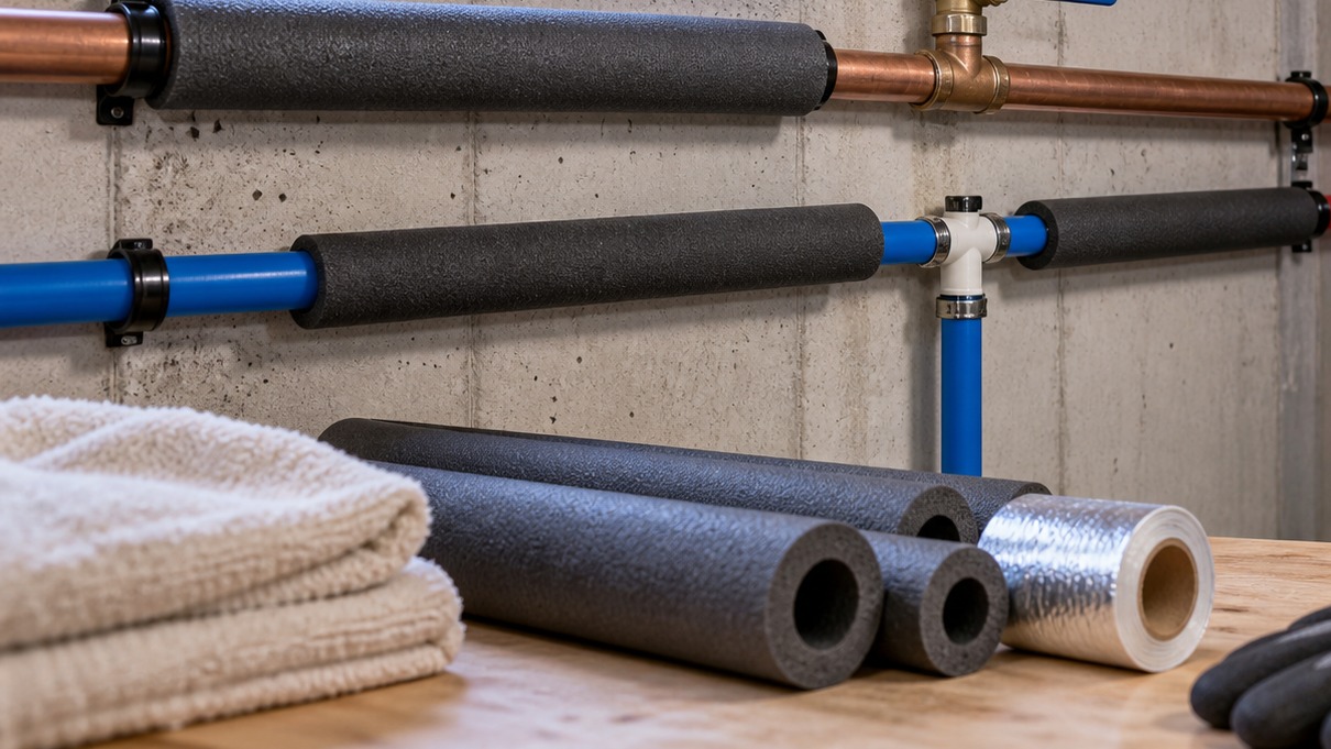 Editorial home improvement scene for What Causes Burst Pipes and How to Prevent Them